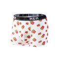 Herren Boxer-Shorts mit rotem Pommes-Aufdruck und schwarzem elastischem Hosenbund - XS (90-110 Catties) / Weiße Pommes Stil (9086)