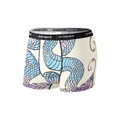 Boxer da uomo traspiranti in seta di ghiaccio crema con stampa serpente blu e elastico - S / Stampa Serpente Blu Viola (9046)