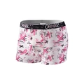 Men's ice silk boxer briefs in white with pink graffiti print and bear head patterns - S / White Trendy Bear Head Style (90119)