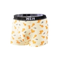 Beige Eisseiden-Boxershorts mit Brathähnchen-Print und schwarzem elastischem Bund - XS (90-110 Catties) / Beiges Brathähnchen Stil (9087)