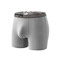 Men's milk silk boxer briefs in grey with Create Fun elastic waistband and U-pouch - S / Gray
