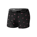 Ademende herenboxershorts van ijszijde in zwart met roze olifantenprint en elastische tailleband - L / Zwart