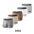 5-pack men's ice silk boxer briefs in multi-colors with elastic logo waistband - S / Hello! Smiley Face Set