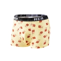 Herren Boxershorts aus Eisseide in Hellgelb mit Schokoladenmuster und schwarzem Dehnbund - XS (90-110 Catties) / Hellgelbe Schokolade Stil (9088)