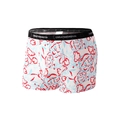 Herren-Boxershorts aus Eisseide mit Blumenmuster und schwarzem elastischem Bund - XS / Weiß Rot Blau Muster (XY9068)