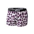 Men's ice silk boxer briefs with purple blackberry print and black elastic waistband - 9083-Blackberry Print