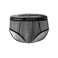 Herren Eisseide Slips mit schwarz-weißem CREATEMOREFUN Logo-Print und elastischem Bund - S / Schwarz & Weiß Buchstabendruck (9416)