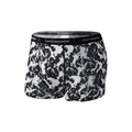 Herren-Boxershorts aus Eisseide mit schwarz-weißem abstraktem Blumenmuster für Männer - XS / Schwarz-Weiß Abstraktes Muster
