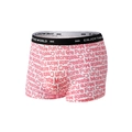 Men's breathable white boxer briefs with red lettering and a black elastic waistband - S / Red Letter Print (9003)