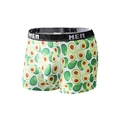 Men's boxer briefs with avocado print on white fabric and elastic black waistband - XS / 9084-Avocado Print