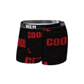 Boxer da uomo neri con stampa COOL rossa e fascia elastica in vita traspirante - S / Nero con Lettere Rosse (9099)