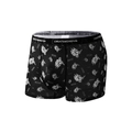 Herren Boxer-Shorts aus Eisseide in Schwarz mit Drachendruck und Marken-Bund - XS / Drachen Linienkunst Druck