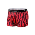 Men's ice silk boxer briefs in red tiger stripe print with elastic logo waistband - S / Red Tiger Print (9006)