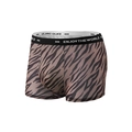 Men's boxer briefs with brown zebra print and elastic black waistband for comfort - S / Brown Zebra Print (9008)