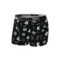 Boxer da uomo traspiranti neri con vivaci scritte graffiti bianche e verde chiaro - S / Graffiti di Lettere Nero (90101)