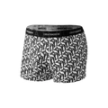 Boxer da uomo con stampa geometrica nera e ampia fascia elastica in vita con scritte - S / Nero