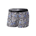 Men's ice silk boxer briefs with realistic black and white tiger print and blue accents - XS / Realistic Tiger Print