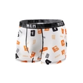Boxer da uomo bianchi con stampa graffiti arancione e fascia elastica nera in vita - S / Base Bianca con Stampa Arancione e Nera (90102)