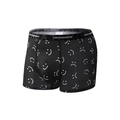 Herren Boxer-Shorts aus Eisseide in Schwarz mit Smiley-Muster und Gummibund - XS / Emoji-Druck