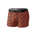 Boxer da uomo con motivo geometrico arancione e nero e fascia elastica in vita - S / Arancione