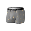 Men's boxer briefs featuring black and white stripes with yellow banana patterns - S / Black
