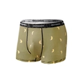 Men's breathable boxer briefs with yellow striped banana print and elastic waistband - S / Yellow