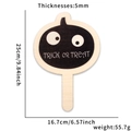 Detailed dimensions of wooden pumpkin trick or treat hand sign for Halloween party decor - Pumpkin Pattern