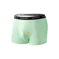 Men's mint green boxer briefs with yellow banana print and striped pattern - Green