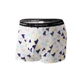 Ademende herenboxershort van ijszijde met kleurrijke geometrische prints en elastische band - XS / Wit Kristal Geometrisch (XY9071)