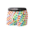 Heren boxershorts van ijssijde met kleurrijke 3D kubusprint en brede zwarte elastische band - XS / Veelkleurig 3D Kubus (XY9073)
