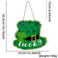Colgador de puerta sombrero verde San Patricio con texto Lucky y trébol decor - Lucky Tinsel Hat Plaque