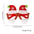 Christmas glasses with red glitter frames and mini Santa hats for holiday party costume - Dual Snowflakes Christmas Hats