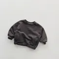 Detailed close-up of dark grey fleece sweatshirt showing ribbed cuffs and side pockets - Carbon Gray