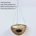 Hängekorb aus Naturgeflecht mit Metallketten und wasserdichter Folie in drei Größen - Durchmesser 20cm Tiefe 13cm
