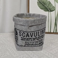Sac de rangement en lin gris pour pots de fleurs avec imprimé typographique décoratif - Gris