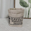 Sac de rangement nordique en coton et lin lavable en beige naturel avec texte noir - Beige
