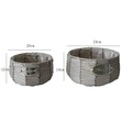 Set di 2 cesti per fiori grigi intrecciati a mano con fodera impermeabile e targhette - Senza Supporto (Set Di 2) / Grigio