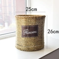 Cache-pot en paille tressée à la main ton naturel avec étiquette Flowers 25cm x 26cm - Grand Cylindrique
