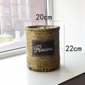 Cache-pot tressé à la main avec étiquette Flowers, diamètre 20cm et hauteur 22cm - Cylindre Petit
