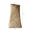 Handgefertigte geflochtene Blumenvase aus Stroh für Trockenblumen mit rustikaler Textur - Konisches Antikweiß