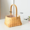 Cesto intrecciato a mano 18x13x10cm in legno con manico e fodera per fiori - Portatile Trapezoidale