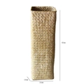 Natural woven rectangular tall flower vase basket measuring 42cm height and 14cm base - Distressed White 42cm Height