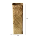 Tall rectangular handmade woven grass flower vase with 42cm height and 14cm base width - Natural Color 42cm Height