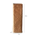 Handwoven 42cm tall natural seagrass vase with a square 14cm base for home decor - Khaki 42cm Height