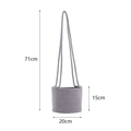 Cesto appeso per piante in lino e cotone grigio con tracolla lunga e trama intrecciata - Apertura 20cm / Grigio