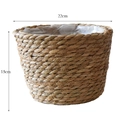 Panier tressé fait main avec doublure étanche et marquages de taille 22x15cm - Moyen 22cm / Couleur bois naturel