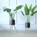 Vasi per fiori nordici minimalisti in ferro con supporti a treppiede per piante finte - Piccolo / Grigio