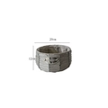 Grey woven plastic rattan plant pot with waterproof lining and Flowers metal plate 20x12cm - Gray Small (No Legs)