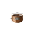 Brown woven plastic rattan flower pot with plastic lining, size 20cm x 12cm - Khaki Small (No Legs)