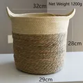 Dettaglio del cesto intrecciato con dimensioni di 32 cm di diametro e 28 cm altezza - Beige Grande (32x28cm)